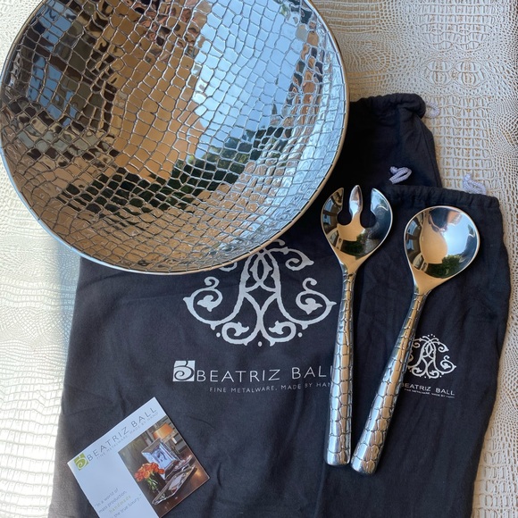 Beatriz Ball Fine Metal Bowl and Serving Spoon Set - Picture 4 of 5